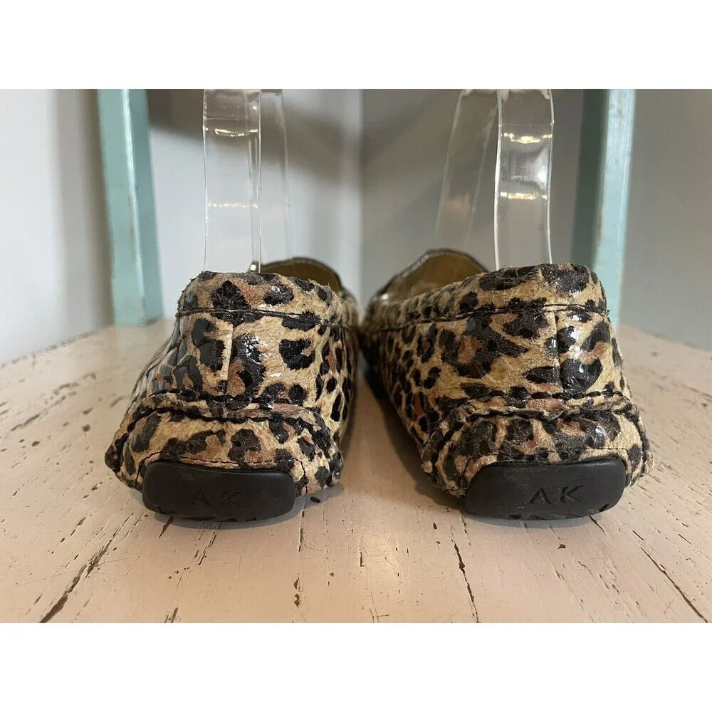 Anne Klein Greater Shoe Flats 8 M IFlex Leopard Cheetah Loafer Slip‎ On Leather - Picture 4 of 8